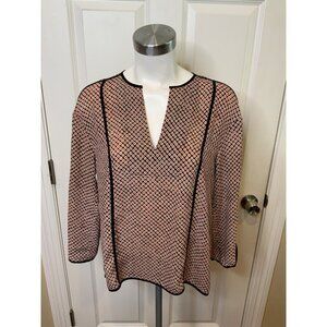 BCBG Max Azria Red Black White Megan Polka Dot Top, Size Small